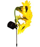 Садовий декоративний ліхтар Соняшники Solar Sunflower Led Light GW-918 42.5 см 2 штуки вуличний світильник на сонячній батареї для саду Теплий білий
