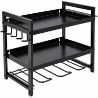 Carro MZY-856 3-Tier Wall-Mounted Tool Organizer, Metal Hanging Shelf for Storing Power Tools and Accessories in the Garage