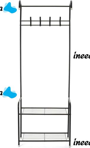 Напольная вешалка для одежды Corridor Rack 170Х35 см передвижная вертикальная стойка для хранения вещей с полками для обуви, стойка-вешалка в коридор