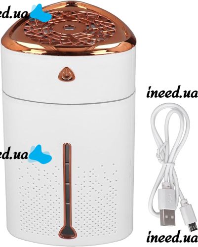 Ультразвуковой увлажнитель воздуха ночник Happy Home Heavy Fog Humidifier с RGB подсветкой 1000мл, Аромадиффузор мини диффузор от USB Бело-золотой