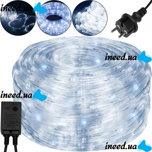 Уличная гибкая гирлянда Дюралайт Springos Rope Lights CL1201 240 ламп 10 м Холодный белый светодиодная влагостойкая LED гирлянда с контроллером