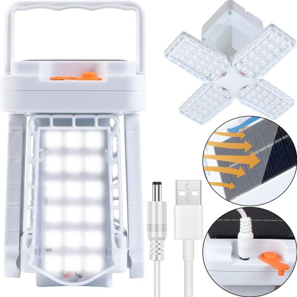 Кемпинговый складной фонарь Solar X-Balog BL-2030 72Led на солнечной батарее, Аккумуляторная раскладная лампа Bailong 3 режима с USB зарядкой Белый