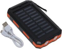 Портативний зарядний пристрій Power Bank Solar Charger QL-268 20000mAh протиударний повербанк з сонячною панеллю подвійний зарядкою USB ліхтариком