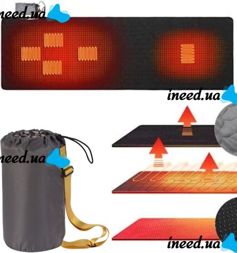Rectangular mat bedding Folem K1 56702 heated for sofa and sleeping bag Warmer 160x80 cm 3 modes of operation from USB Power Bank in a case