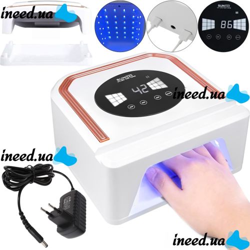 Бездротова лампа сушарка Power Bank SUN Y31 UV / LED 248W 14000 mAh для манікюру і педикюру з екраном, акумуляторна УФ сушка нігтів гель лаку Біла