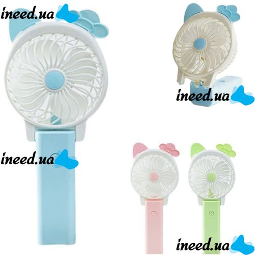 Folding Rechargeable Mini Fan Cartoon Cat Cartoon with Ears , Handheld Portable USB Fan with Folding Handle on Battery