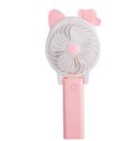 Folding Rechargeable Mini Fan Cartoon Cat Cartoon with Ears , Handheld Portable USB Fan with Folding Handle on Battery