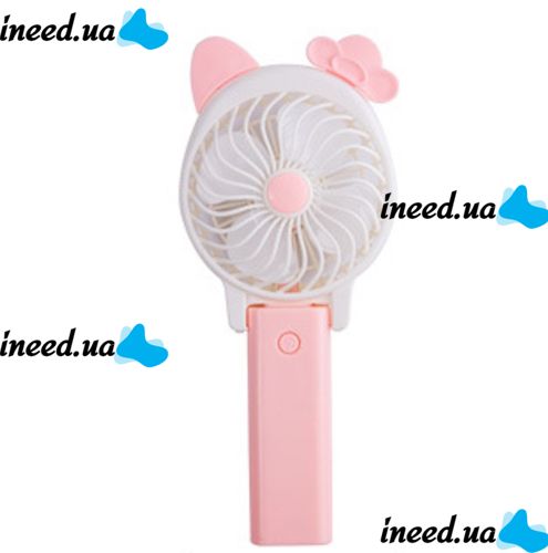 Folding Rechargeable Mini Fan Cartoon Cat Cartoon with Ears , Handheld Portable USB Fan with Folding Handle on Battery