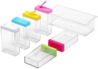 Набір контейнерів для спецій Seasoning Six Piece Set 6 штук набір прозорих ємностей, кухонний органайзер для зберігання сипучих приправ на підставці