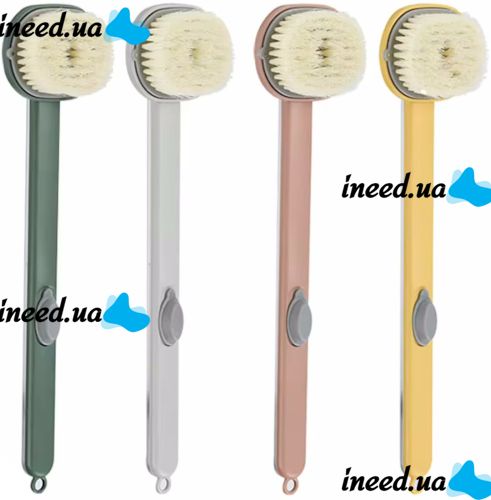 Massage brush Body brush CS96T with a long handle for a shower with a detergent container, Brush LY-588 36 cm with a dispenser for back and body massage