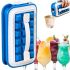 Герметична силіконова форма для льоду з кришкою на 18 клітинок Fill + Carry Without Spilla, Контейнер ледница 18 кубиків, Ледница для заморозки води