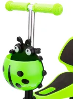 Трехколесный детский самокат беговел Scooter FYS-2864 Green 5 в 1 со складным сиденьем, родительской ручкой и светящимися колесами для детей Зеленый
