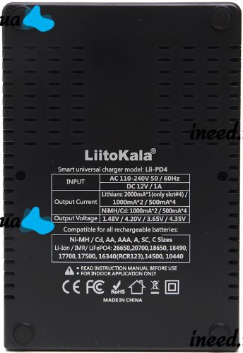 Зарядний пристрій для акумуляторів LiitoKala Lii-PD4 універсальна зарядка c LCD дисплеєм індикатором для батарейок 18650 на 4 акумулятори