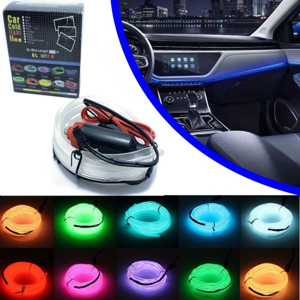 Автомобильная декоративная подсветка CAR Cold Light Line EL-1302-4 м, Светодиодная лента в авто, Неоновая лента для автомобиля 4м