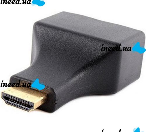 Одноканальний пасивний подвійний перехідник Подовжувач HDMI сигналу-2xRJ45 адаптер Voltronic по UTP кабелю по двом крученим парам до 30м 1080p Чорний