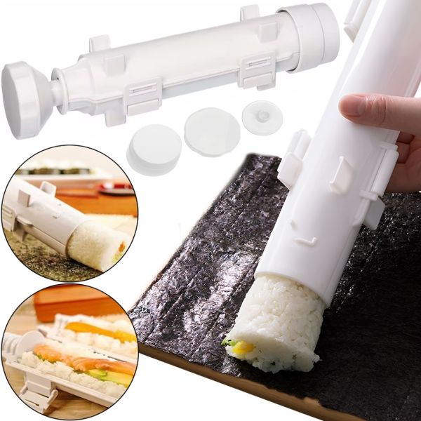 Форма для приготовления роллов Bazooka Sushezi сушимейкер, ролл машинка Sushi bazuka устройство прибор для суши в домашних условиях 30х6.5х6.5 см