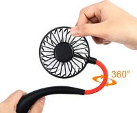 Портативний вентилятор на шию Neck Fan 360° бездротовий шийний спортивний охолоджувач 3 швидкості з акумулятором, LED-підсвічуванням і USB зарядкою