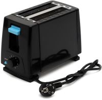 Domotec MS-263 650W electric toaster for 2 toasted bread with removable tray and toasting degree adjustment Black