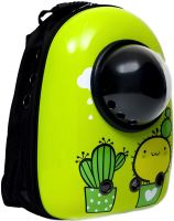 Рюкзак для перенесення тварин CosmoPet Кактус сумка переноска з прозорим віконцем ілюмінатором і сіткою для кішок і котів до 10 кг 32х25х42 см