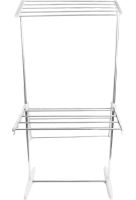 Дворівнева розкладна сушарка для білизни Mobile Folding Racks підлогова вертикальна складна вішалка, стійка сушка для одягу До 40 кг сіра
