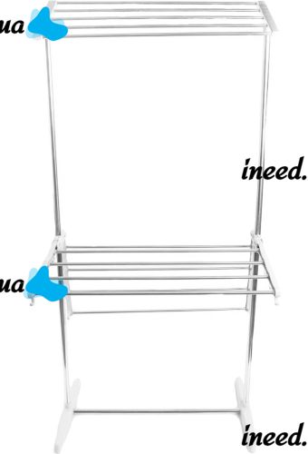 Дворівнева розкладна сушарка для білизни Mobile Folding Racks підлогова вертикальна складна вішалка, стійка сушка для одягу До 40 кг сіра