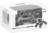 Трюкова собака робот Champions Stunt Robot Dog восьмиколісний щеня зі звуковими і світловими ефектами на радіокеруванні пультом і жестами USB