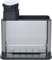 Диспенсер з дозатором для миючого Clean Storage Rack TH3700 3 в 1 органайзер для столових приладів з підставкою і зливом для води на мийку PK-1