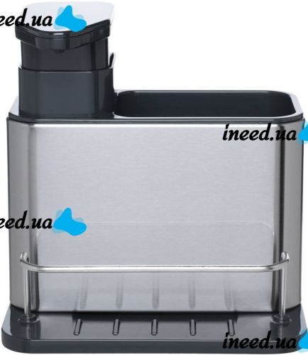 Диспенсер з дозатором для миючого Clean Storage Rack TH3700 3 в 1 органайзер для столових приладів з підставкою і зливом для води на мийку PK-1