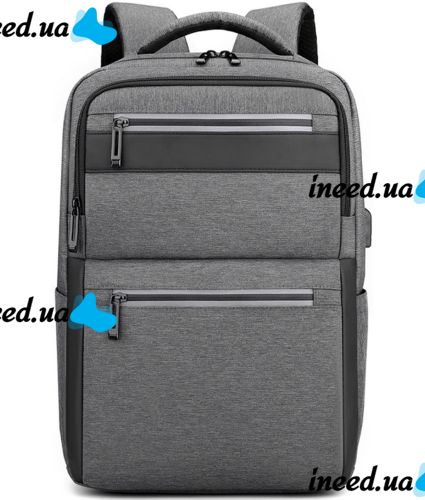 Міський молодіжний Оксфордський рюкзак Bag BG - 40 Сірий для ноутбука 15,6 " дюйма універсальний Чоловічий з USB і портом для навушників 42Х28 см BG40