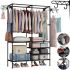 Напольная складная вешалка для одежды Simple Coat Rack Double Row 8518 шкаф органайзер с крючками и шестью полками для обуви, раскладной стеллаж