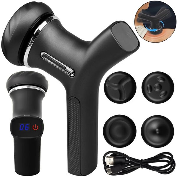 Handheld Vibro Booster Massager GM-263 Cordless Whole Body Massage Gun, USB Battery Powered Vibro Massager Black MAG-900