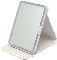 Настільне сенсорне дзеркало планшет для макіяжу Cosmetic Mirror акумуляторне косметичне дорожнє в чохлі зі світлодіодним підсвічуванням на підставці