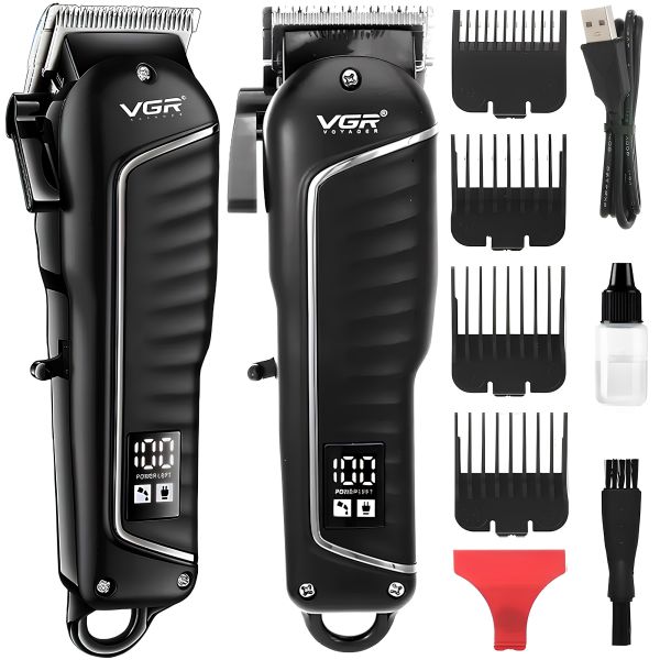VGR V-683 10W cordless shaving machine cordless edging men's hair trimmer and beard trimmer with interchangeable USB attachments