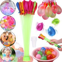 Набір водяних кульок бомб Happy Baby balloons MS-23-221 37 штук комплект різнокольорових куль бомб для водних битв з насадкою для затоки води