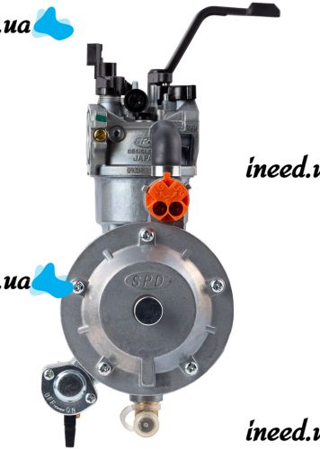 Gas carburetor for a 4-6 kW Dual Fuel Carburetor gasoline generator with a gas gearbox and a switch for two types of propane-butane fuel