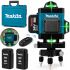 Лазерный 4D 16-линейный зеленый нивелир Makita SKR200Z 24V 5Ah, Самовыравнивающийся уровень Макита для измерения пересечения 16 лучей на 360 в кейсе