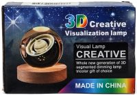 Crystal Ball Jellyfish Night Light 3D Creative Visualization Lamp LED Night Light, Transparent Glass Ball Lamp Powered by USB Battery