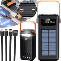 Portable Charger Power Bank Voltronic YM-635CX 50000mAh with Solar Panel and Solar Flashlight External Battery Powerbank for Charging