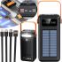 Portable Charger Power Bank Voltronic YM-635CX 50000mAh with Solar Panel and Solar Flashlight External Battery Powerbank for Charging