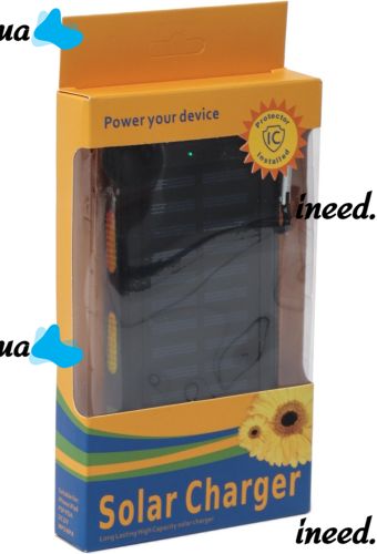 Портативний зарядний пристрій Power Bank Solar Charger QL-268 20000mAh протиударний повербанк з сонячною панеллю подвійний зарядкою USB ліхтариком
