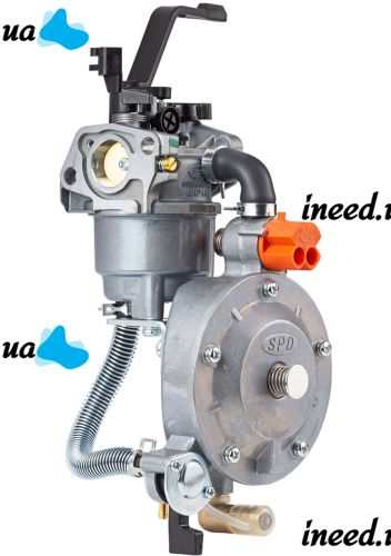 Gas carburetor for a 4-6 kW Dual Fuel Carburetor gasoline generator with a gas gearbox and a switch for two types of propane-butane fuel