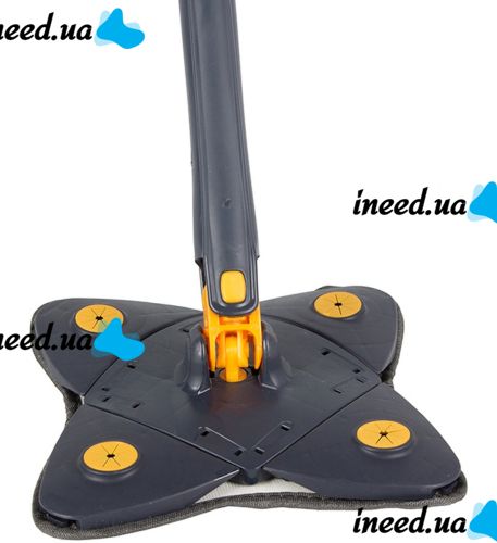 Квадратна телескопічна швабра Triangle Spin Mop для сухого та вологого прибирання регульована швабра конюшина з віджимом 360 для миття вікон і стін
