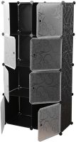Складной шкаф органайзер для вещей Storage Cube Cabinet MP-28-51 76Х37Х146 см пластиковая тумба на 8 секций полочка для одежды и обуви Черная MP28-51
