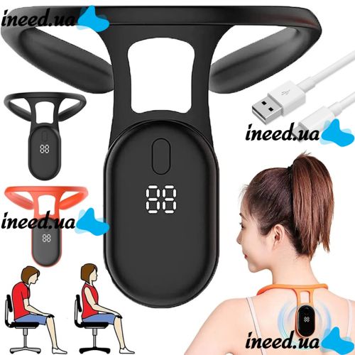 Розумний коректор постави Posture Device S910 з вібро нагадуванням USB Корсет від сутулості з датчиком неправильного положення спини з вібрацією