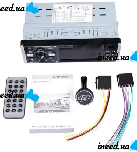 Car stereo 1DIN Pioneer 4051AI with 4.1" inch display and remote control, Pioneer Car Player with phone holder MP3 USB SD Bluetooth Black