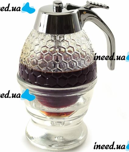 Диспенсер для меда Honey Dispenser ручной дозатор 200 мл, емкость колба для соусов, карамели, варенья, диспенсер-дозатор на подставке 10*15 см