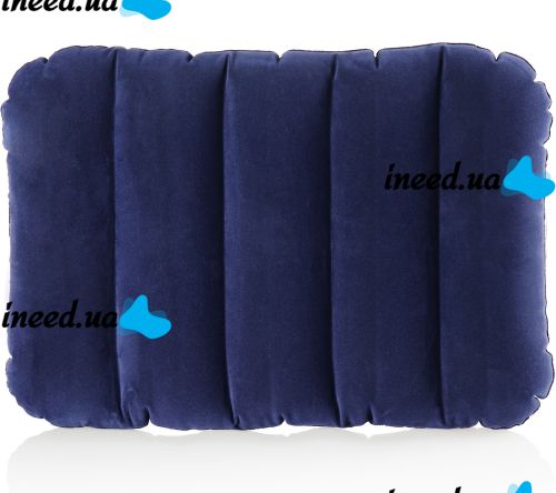 Intex Inflatable Pillow 68672 47x30 cm Tourist Inflatable Pillow Flocked for Swimming and Travel Head Pad for Camping Blue