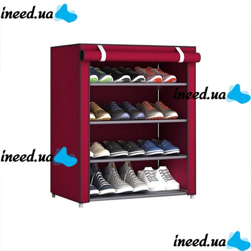 Складна тканинна Полиця шафа для зберігання взуття Shoe Cabinet a-5 90x56x27 см 4 полиці, пилозахищена Полиця органайзер каркасний 5556 HCX 7688