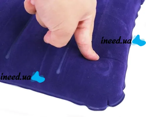Intex Inflatable Pillow 68672 47x30 cm Tourist Inflatable Pillow Flocked for Swimming and Travel Head Pad for Camping Blue