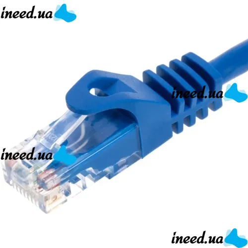 Високошвидкісний мережевий LAN кабель патч корд UTP Cat5e 25 метрів RJ - 45 для підключення до комп'ютера Інтернету, комутаційний ethernet шнур Синій